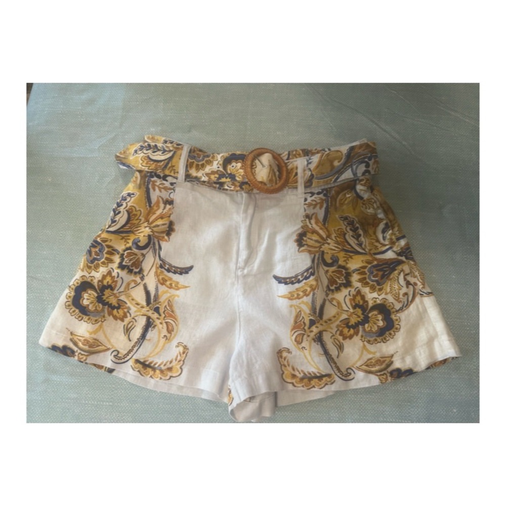 JOIE 100% Linen Multicolor Floral Dress Shorts With Matching Belt Medium - Picture 3 of 14